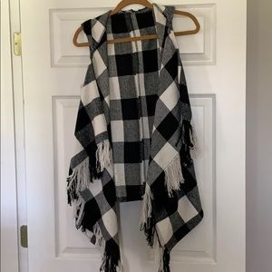 Black and white vest